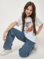 Детская футболка с принтом Moon (Размер: 140-146) (Цвет: белый)