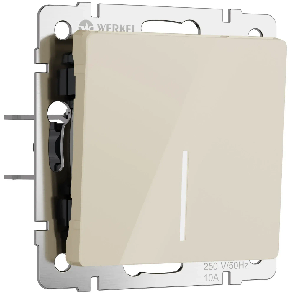 Выключатель одноклавишный с подсветкой (айвори акрил) W1110143