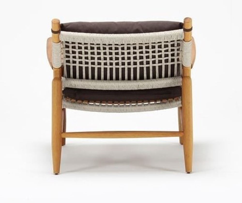 Кресло деревянное плетеное с подушками Tagliamento Helio