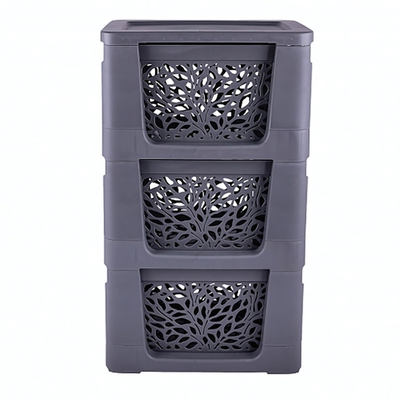 Комод 3-х секционный на колесах "Leaves", серый