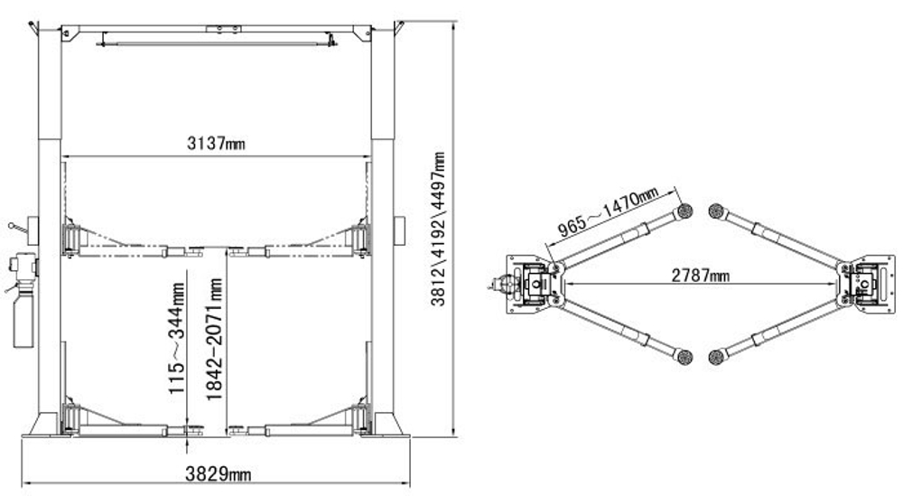 A255CM (PEAK 212C) Подъемник двухстоечный 5.5 т.