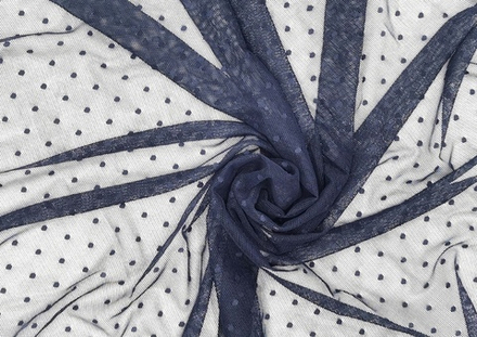 Эластичная сетка, мушки 3мм, темно-синяя, (Арт: ESM-061)