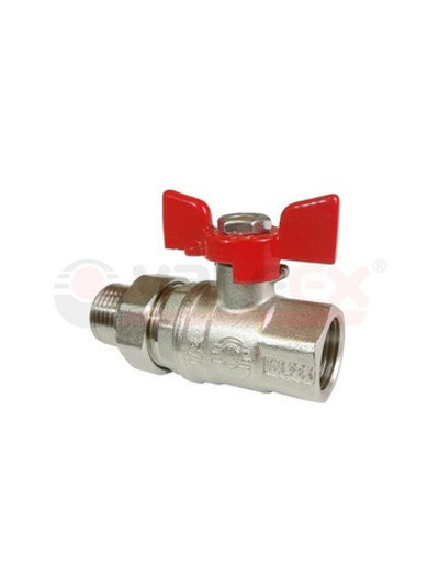 Кран шаровой латунный PREMIUM для ВОДЫ 3/4дюйм ВР/НР бабочка америк. НИКЕЛИР-Й 11Б27фт1М (40/10) VALFEX VF.227.NB1.034.PREMIUM