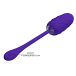 Фиолетовое рельефное перезаряжаемое виброяйцо Marina