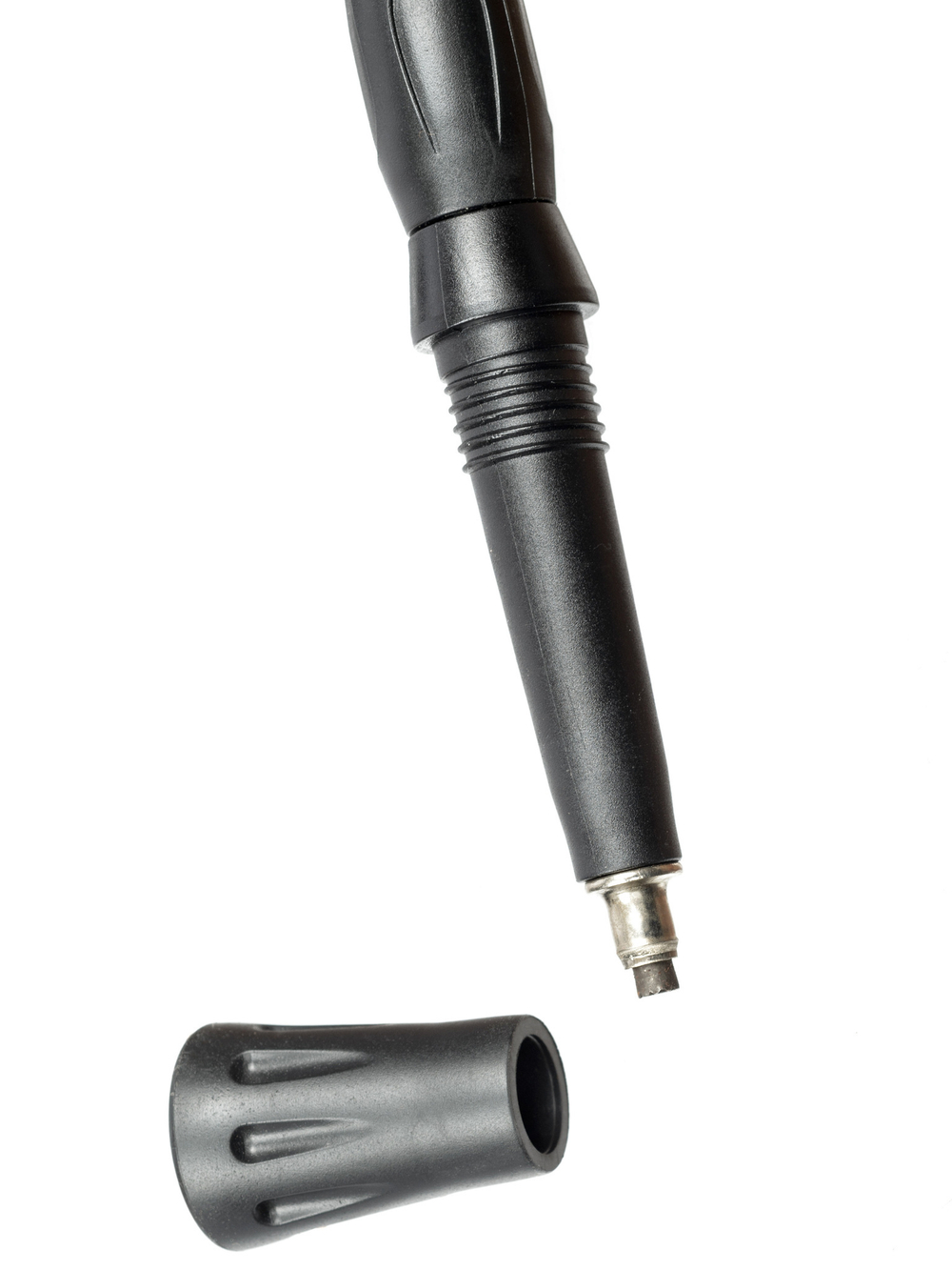 Палки для скандинавской ходьбы треккинговые Tech Team Yeti Black 115-135 см., двухсекционные телескопические алюминиевые, система-антишок