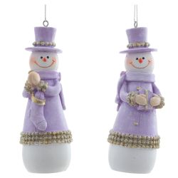 GAEM Фигурка декоративная подвесная "Снеговик", L4 W4 H11,5 см, 2в.