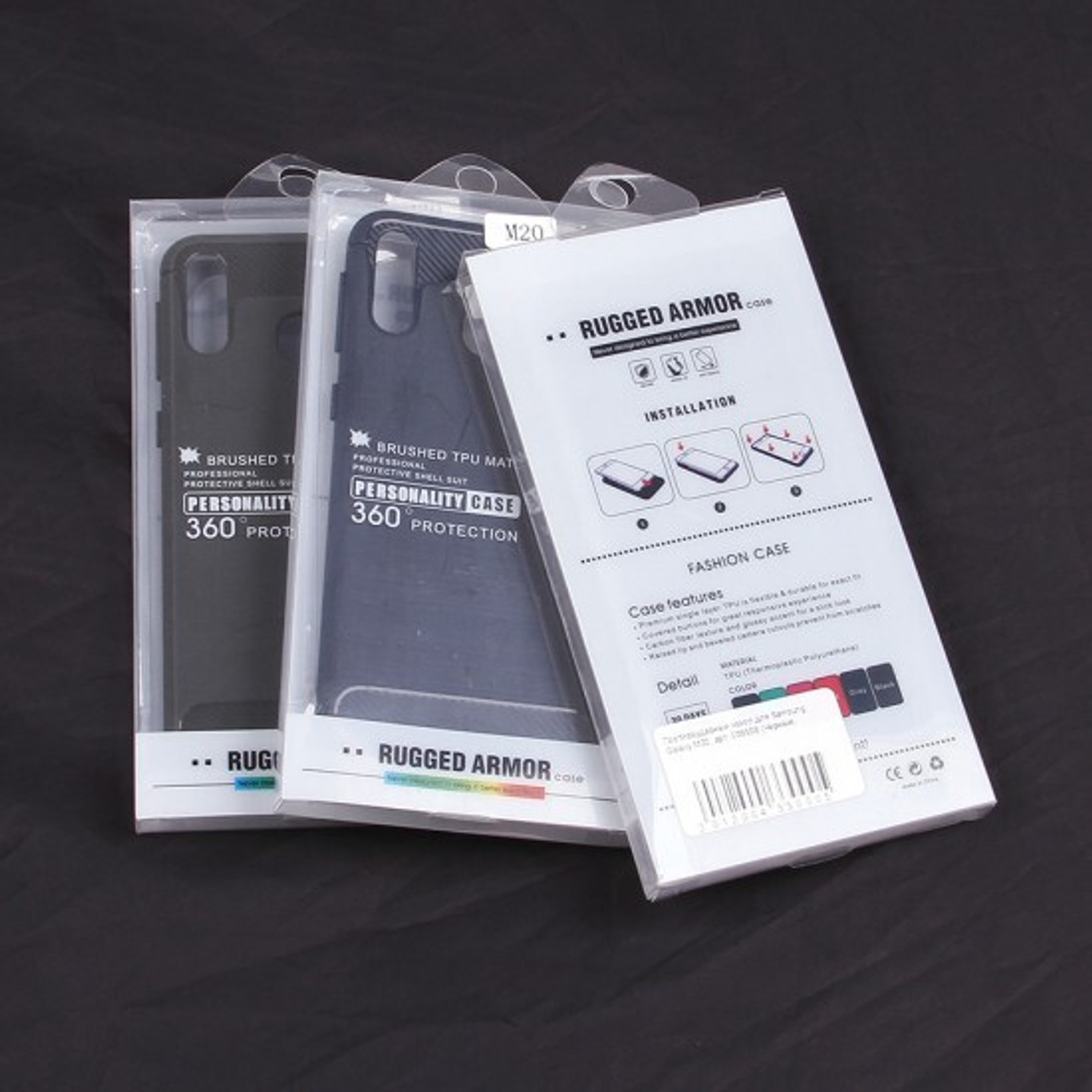 Противоударный чехол для Samsung Galaxy M20, 009508 Черный