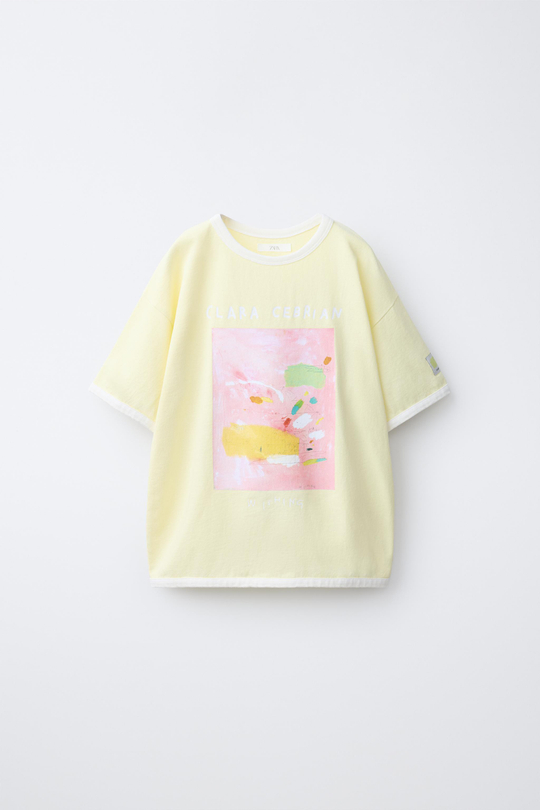 ZARA ФУТБОЛКА CLARA CEBRIAN ©, ЖЕЛТЫЙ
