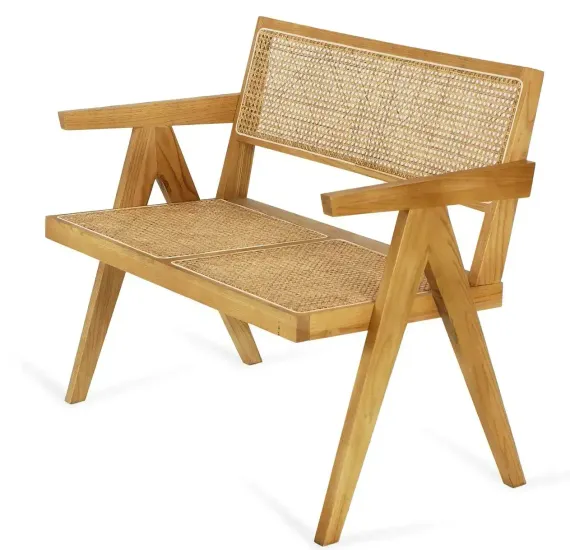 Кушетка Cane, массив вяза, ротанг