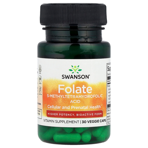 Swanson Vitamins, Фолат, 30 растительных капсул (1360 мкг DFE в 1 капсуле)