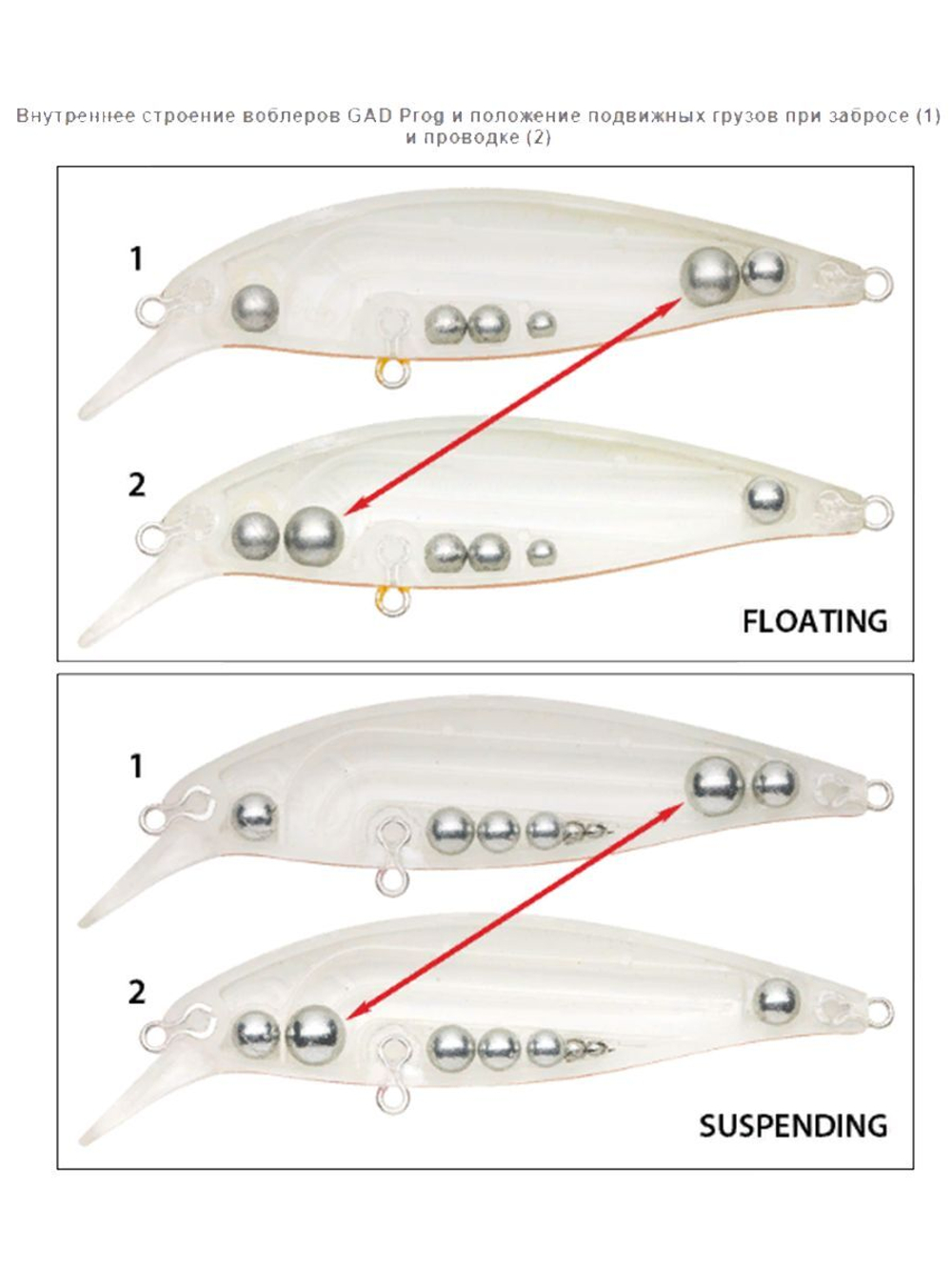 Воблер GAD PROG 65F-SR 65 мм 6.5.гр 0.5-0.8 010 плавающий