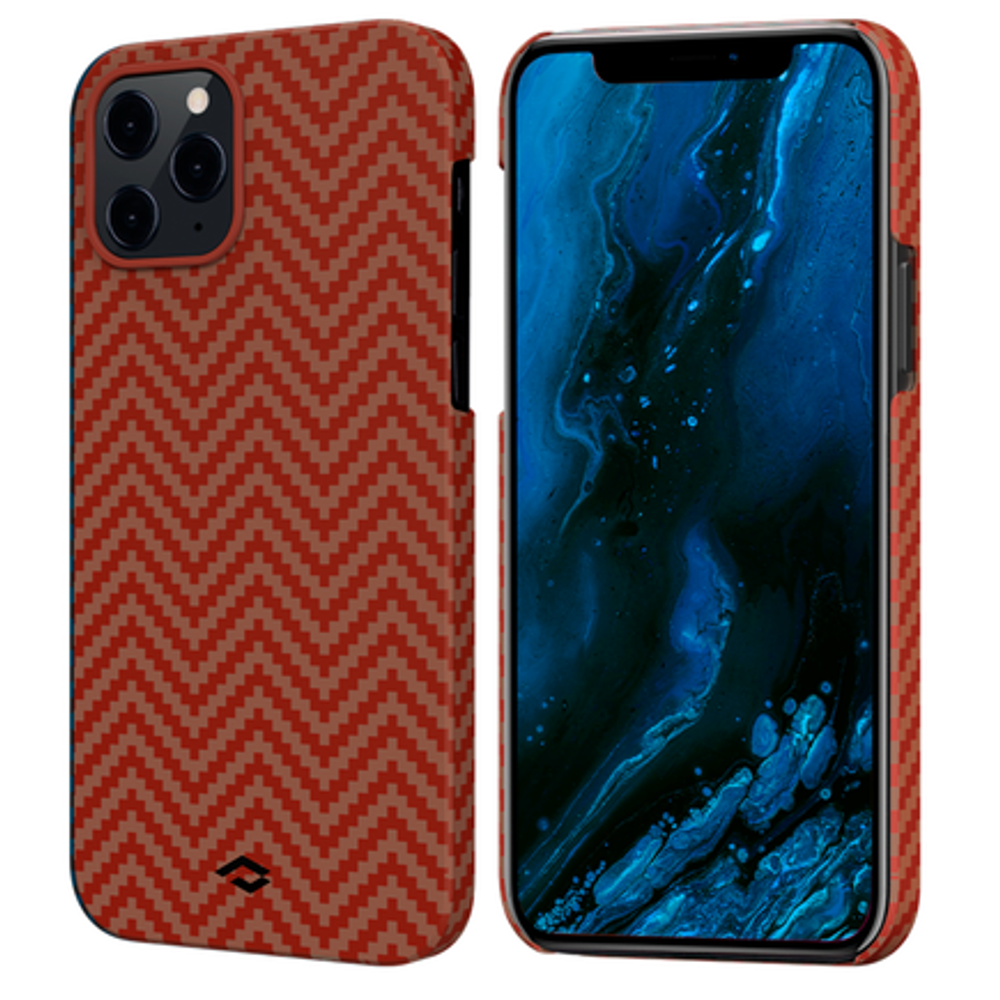 Чехол PITAKA MagEZ Case для iPhone 12 mini, Red/Orange Herringbone (красный/оранжевый)  - купить по выгодной цене | Technodeus