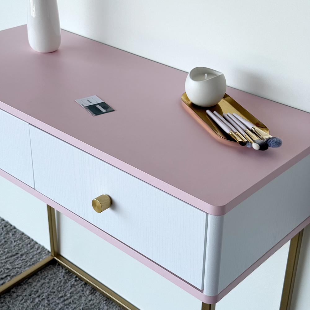 Туалетный столик консоль ROYAL 5311 эко (Зефир-Золото-р.золото)