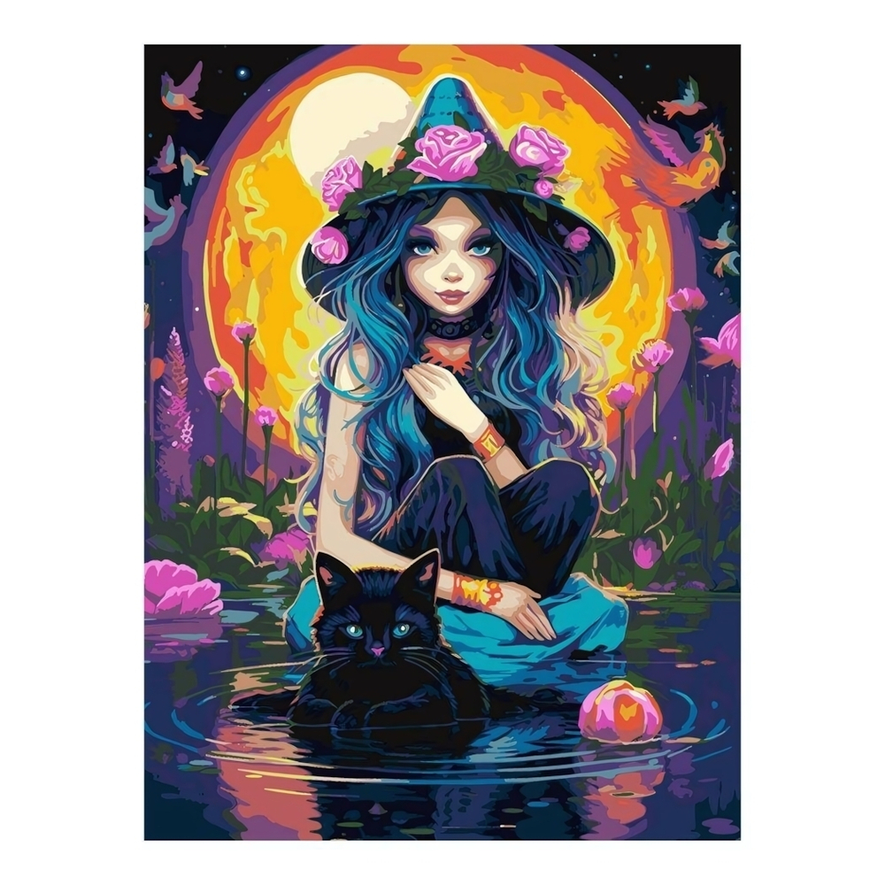 Картина по номерам 40*50см "Маленькая ведьма" (Lori)