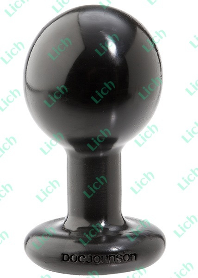 Круглая черная пробка для анальной стимуляции ROUND MEDIUM