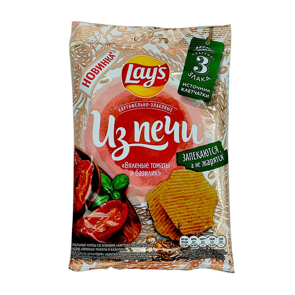 Чипсы "Lays" из печи Вяленые томаты и базилик 85г