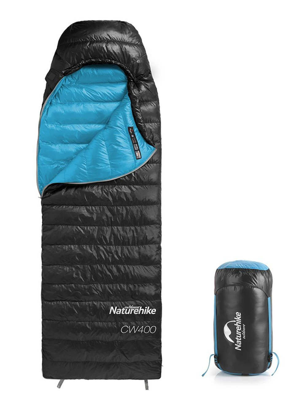 Спальный мешок Naturehike CW400 NH18C400-D с гусинным пухом, размер М, желтый, 6927595761700