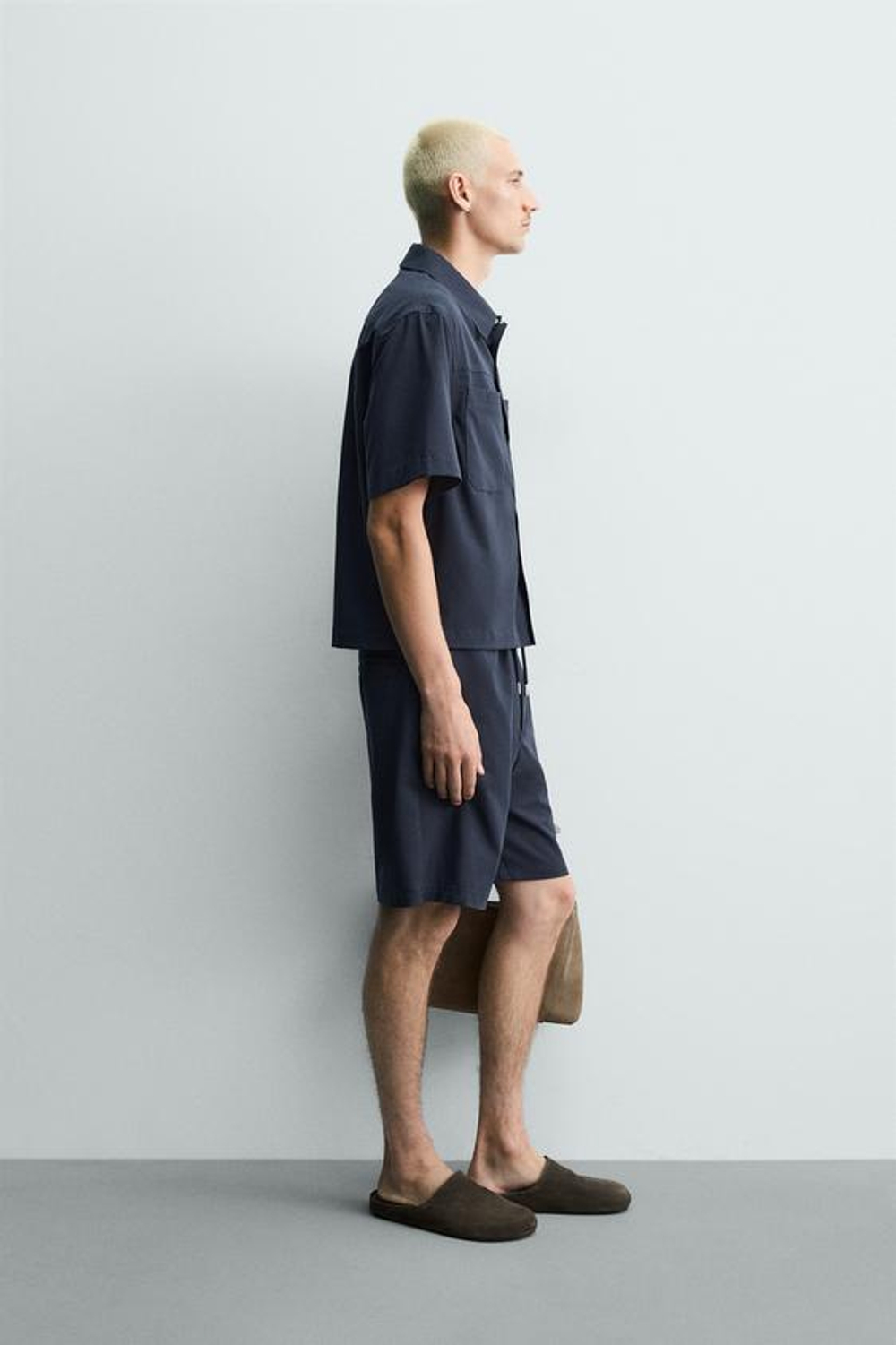 ZARA ТЕХНИЧЕСКИЕ ШОРТЫ RELAXED FIT, СИНИЙ