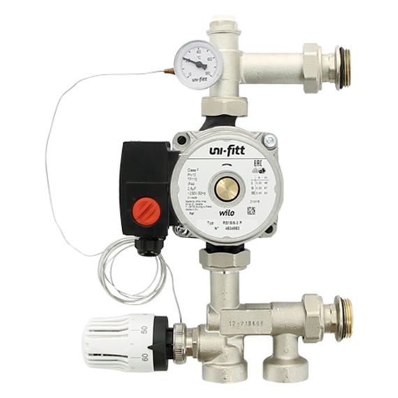 Группа насосно-смесительная Uni-Fitt SOLOMIX MINI с наружной резьбой 1, без насоса — (2)