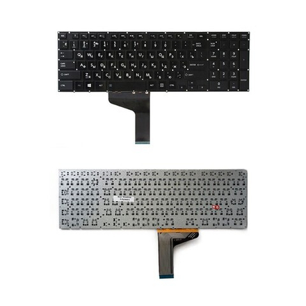 Клавиатура для ноутбука Toshiba Satellite P50, P55 Series (Плоский Enter. Черная, без рамки)