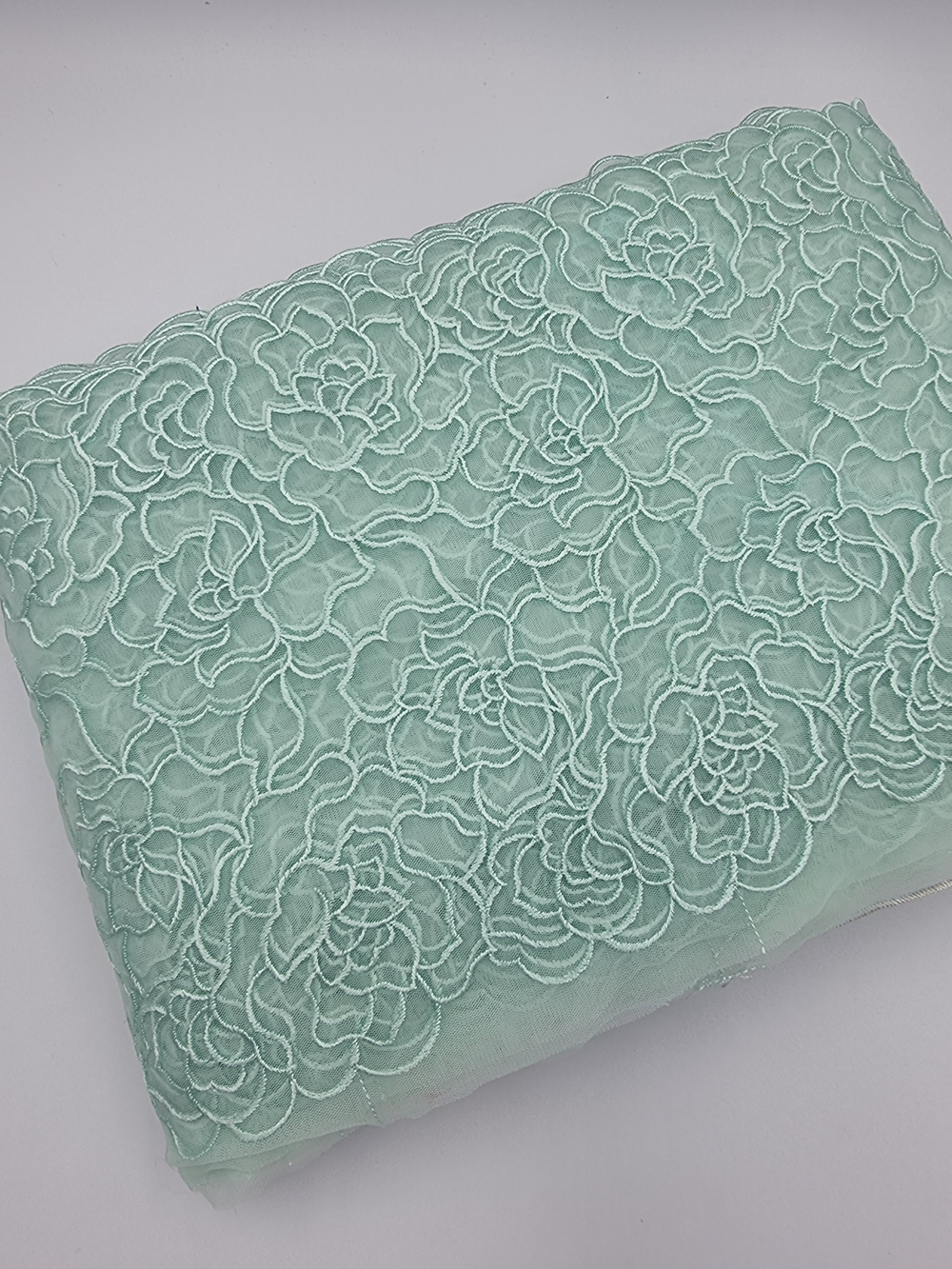 Вышивка на сетке ментол К811 правая 21 см