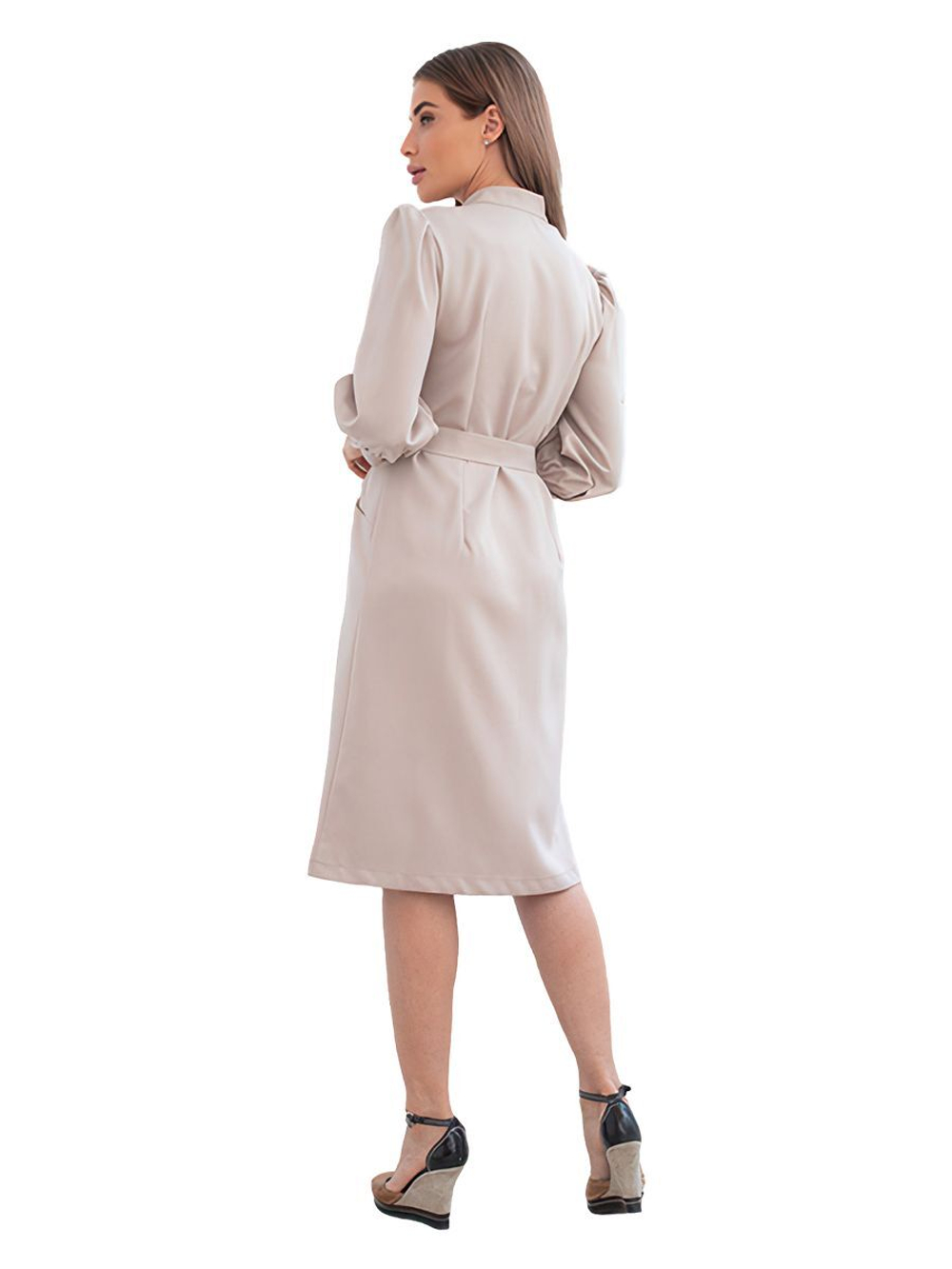 Платье медицинское Dr. Nice Beauty на пуговицах, бежевый, 48