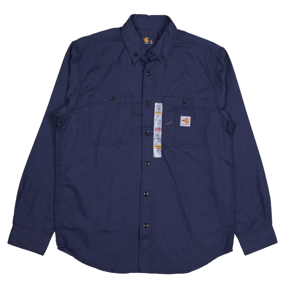 Новая рубашка Carhartt из рабочей линейки Flame Resistant темно-синего цвета, М\3XL