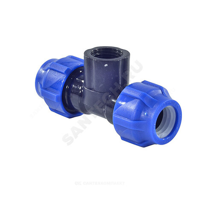 Тройник компрессионный ПЭ Дн 25х3/4"х25 ВР Ру16 VALFEX 1210012503425