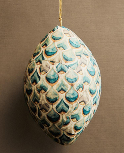 ZARA HOME БУМАЖНОЕ ЕЛОЧНОЕ ИГРУШКА В ФОРМЕ ДЛИННОГО ШАРА, ЭКРЮ