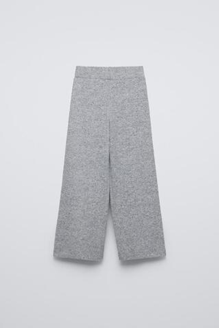ZARA БРЮКИ-КЮЛОТЫ ИЗ ТКАНИ SOFT TOUCH, СЕРЫЙ С МЕЛАНЖЕВЫМ ЭФФЕКТОМ