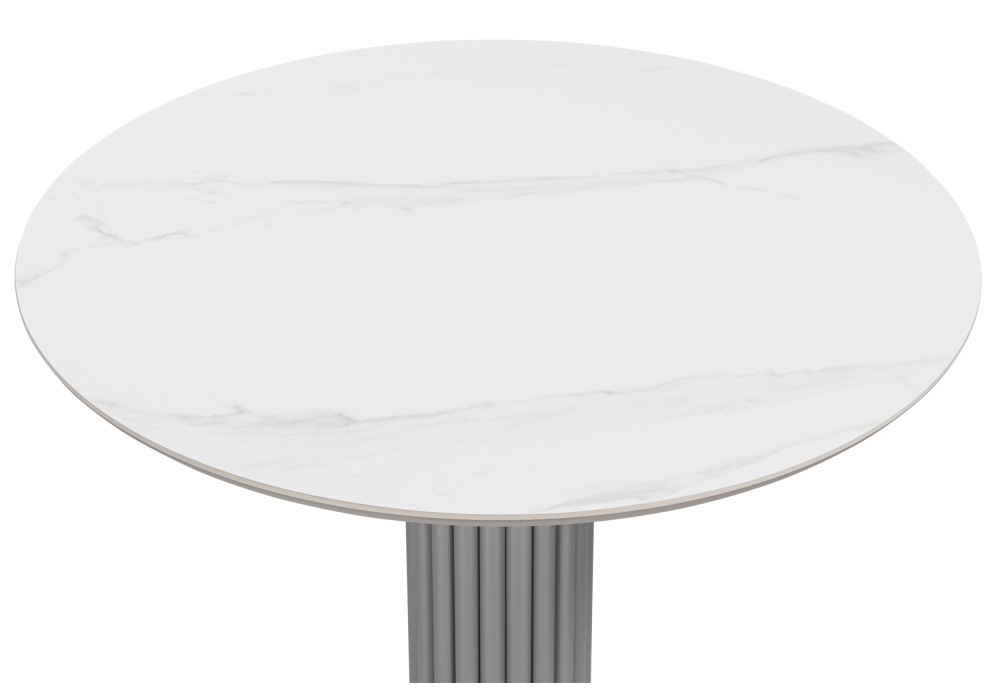 Керамический стол Woodville Кэмерон 90 snow white, серый