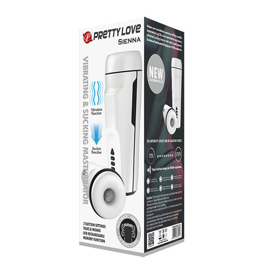 Вибромастурбатор 25см с функцией всасывания Pretty Love Sienna BM-00900T75ZC