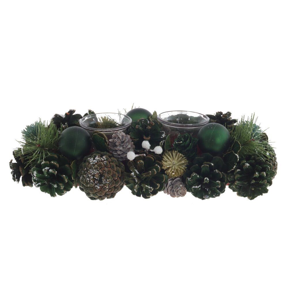 GAEM Подсвечник "Новогодняя композиция", L30 W14 H8,5 см