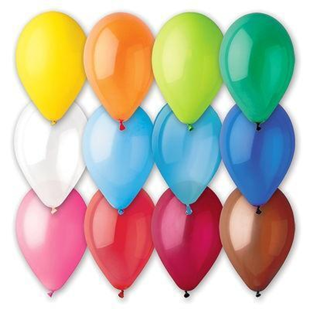 Шар 5 Пастель разноцветный принт (100 шт) G058017 (Италия)