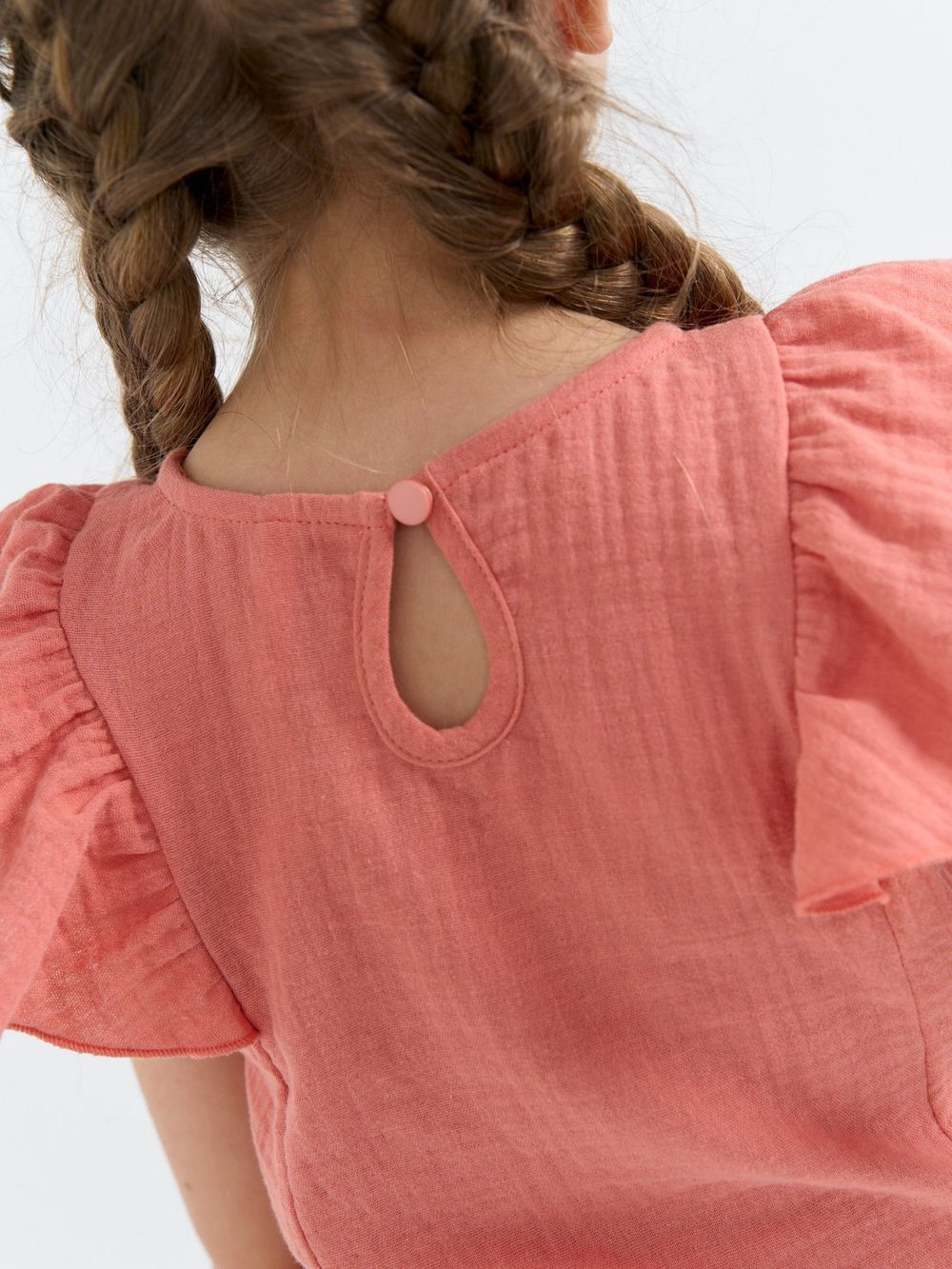 Топ муслиновый с крылышками "Клубничный смузи"