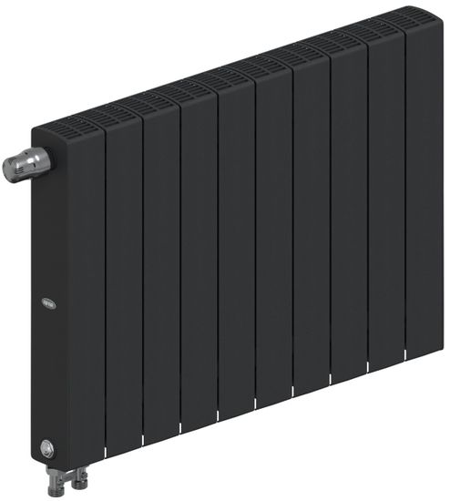 Радиатор Rifar SUPReMO Ventil 500 "антрацит" (RAL 7016) - 10 секций подключение нижнее (левое)