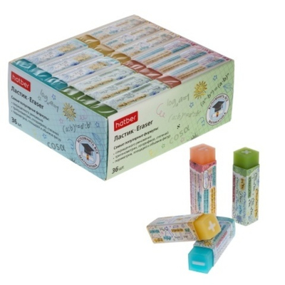 Ластик PVC -Вспомнить все- МАТЕМАТИКА прямоугольный в индив.упак.