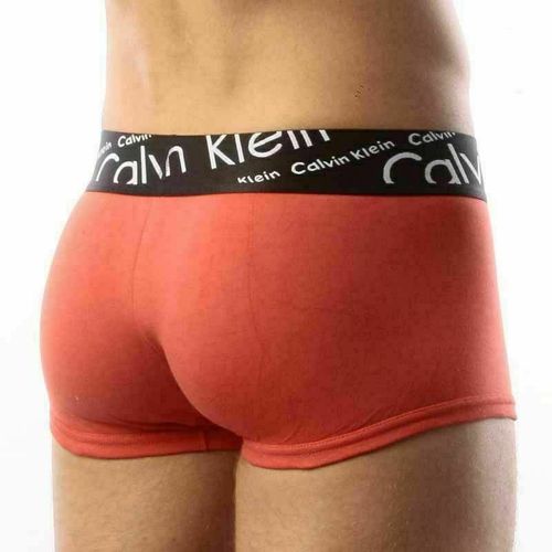 Мужские трусы боксеры красные с черной косой резинкой Calvin Klein Black Waistband Italics Boxer Red