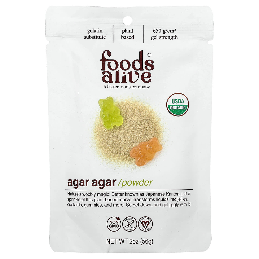 Foods Alive, агар-агар в порошке, 56 г (2 унции)