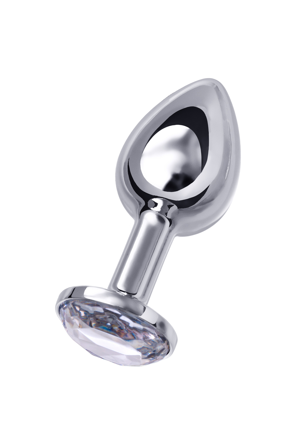 Анальная втулка с кристаллом Medium прозрачный 8 см
