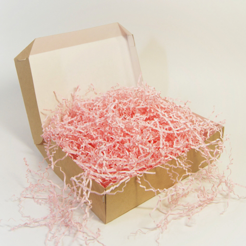 Бумажный наполнитель для подарков Светло розовый 500гр (ширина 3мм)