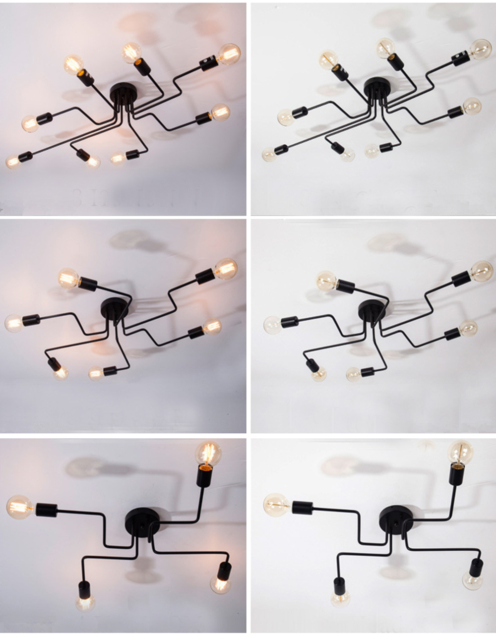Ceiling design lamp Spider  (8 lampshades)
