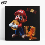 Картина для интерьера Марио / Mario c биткоином на холсте, Nintendo, холст с печатью на подрамнике, картина на стену, Постер Плакат