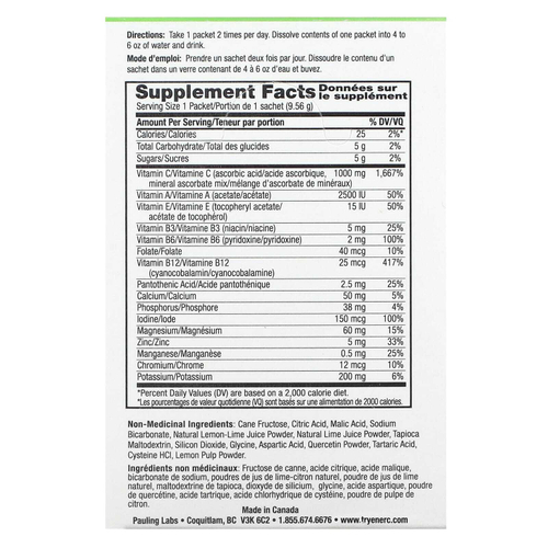 Ener-C, витамин C, смесь для приготовления мультивитаминного напитка со вкусом лайма и лимона, 1000 мг, 30 пакетиков, 9,56 г (0,3 унции) в каждом