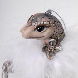 Елочное украшение Змея Лаурель Серебро