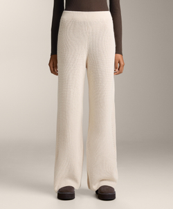OYSHO Прямые вязаные брюки, светлый экрю