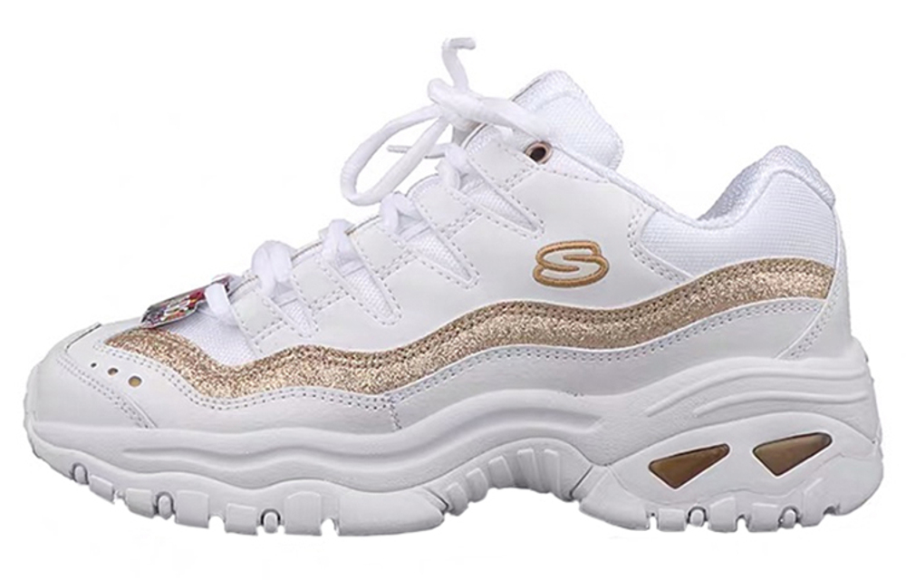 Skechers D"lites Running Shoes White/Gold Women"s