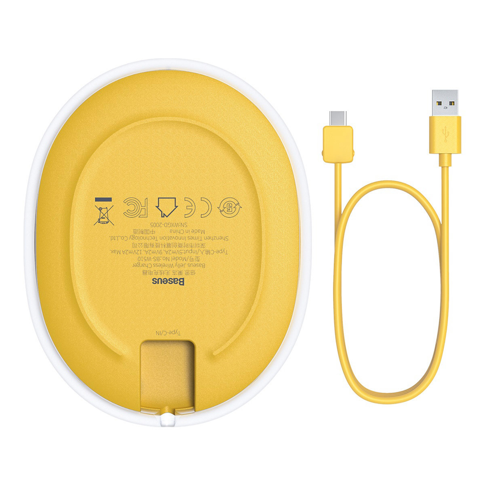 Беспроводная зарядка Baseus Jelly Wireless Charger 15W - Yellow