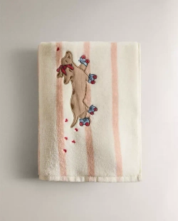 ZARA HOME ДЕТСКОЕ ПОЛОТЕНЦЕ С ВЫШИВКОЙ, РОЗОВЫЙ