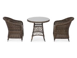 "Эспрессо-80 R" обеденная группа плетеная, цвет коричневый